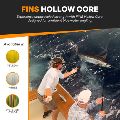 FINS Fishing Hollow Core Fishing Braid 60-100lb.