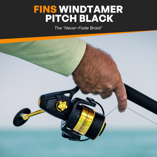 FINS Fishing Windtamer Pitch Black Braid