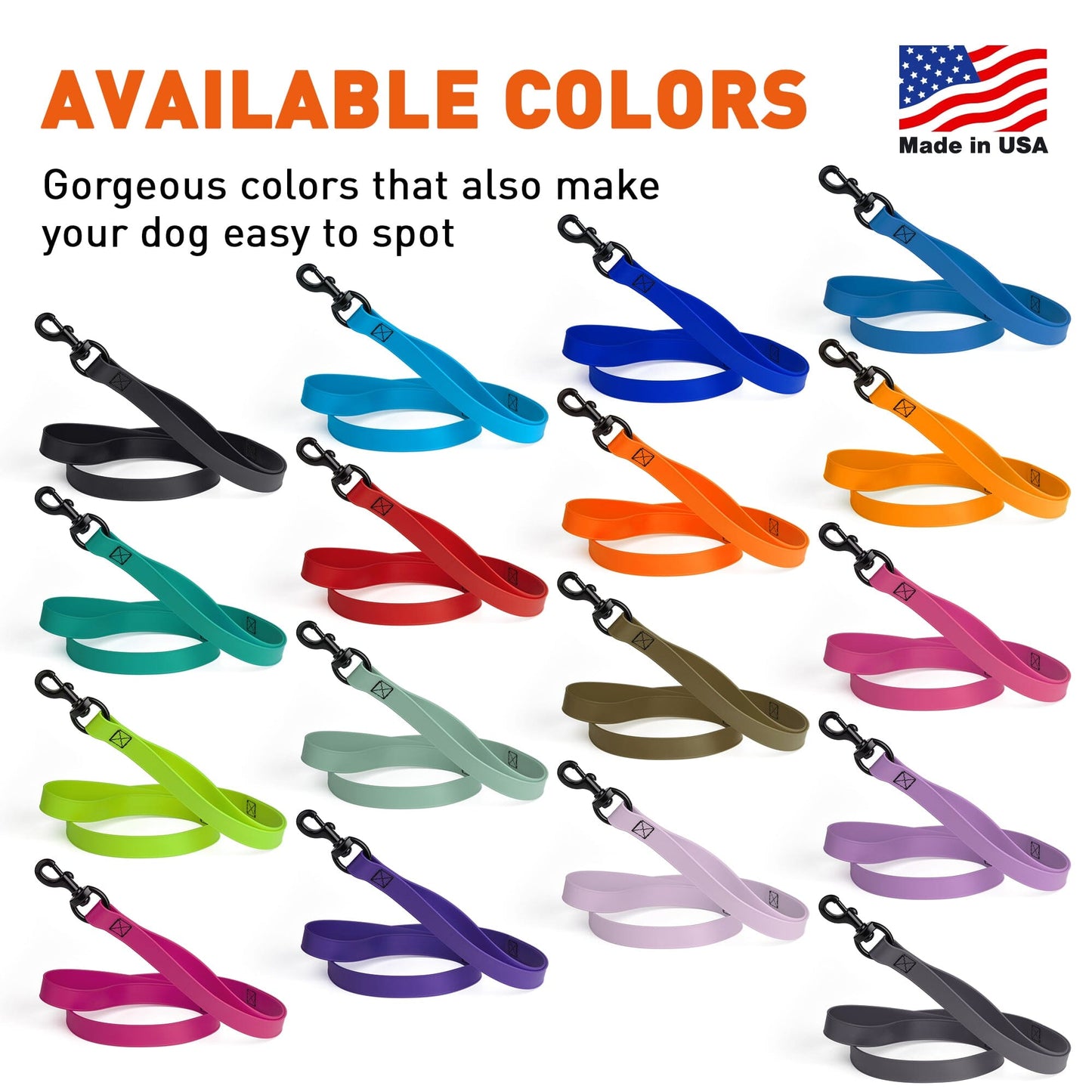 Dogline Biothane Waterproof Multi-Handle Leash