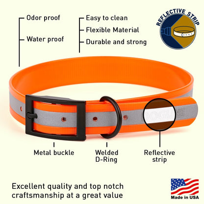 Dogline Biothane Translucent Reflective Collar