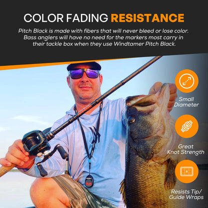 FINS Fishing Windtamer Pitch Black Braid