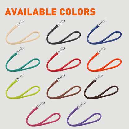 Dogline Soft Leather Round Traffic Lead