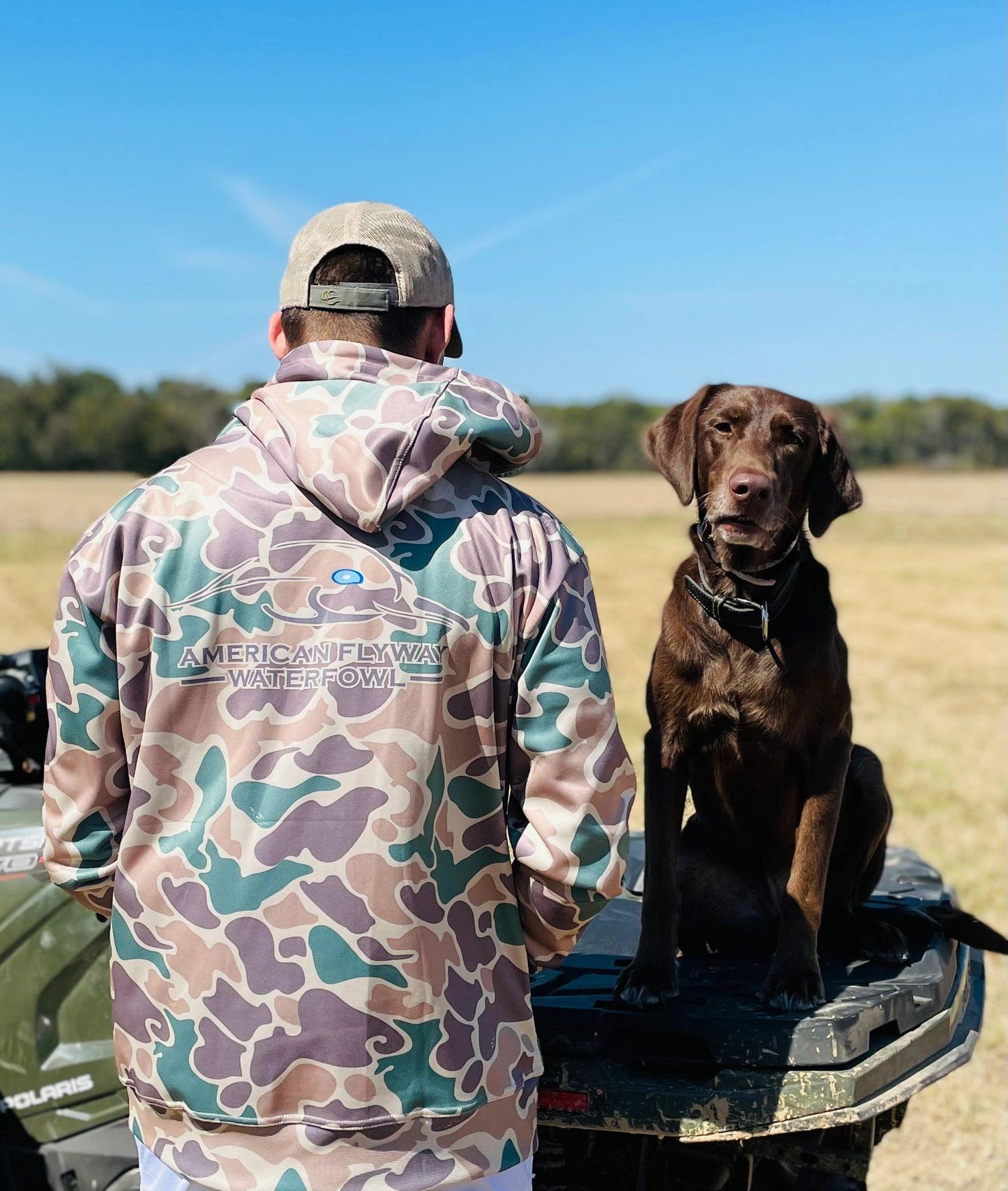 AF Waterfowl Old School Green and Brown Performance Hoodie