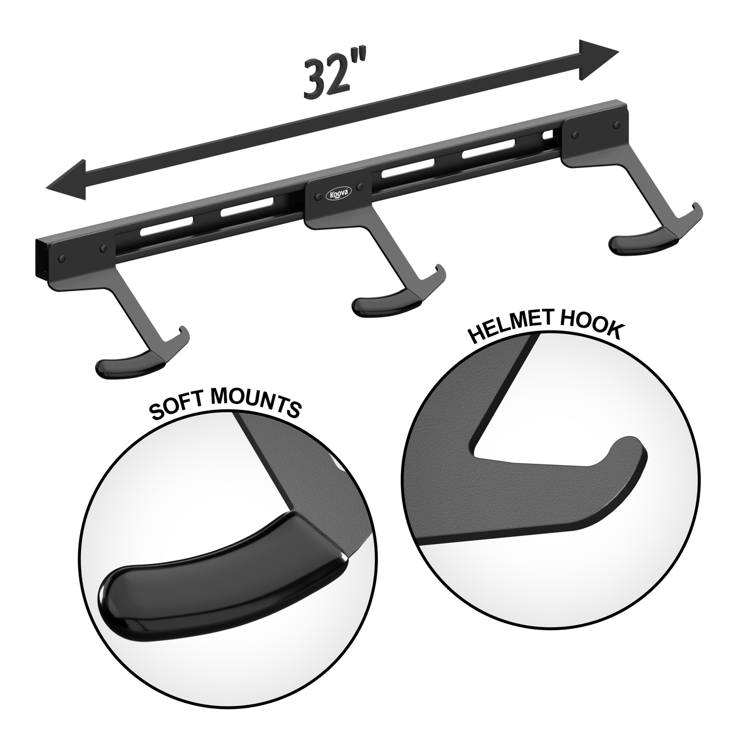 Koova - Wall Mounted Bike Rack for 6 Bikes