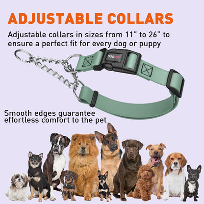Dogline Biothane Adjustable Martingale Collar with Quick Release Buckle