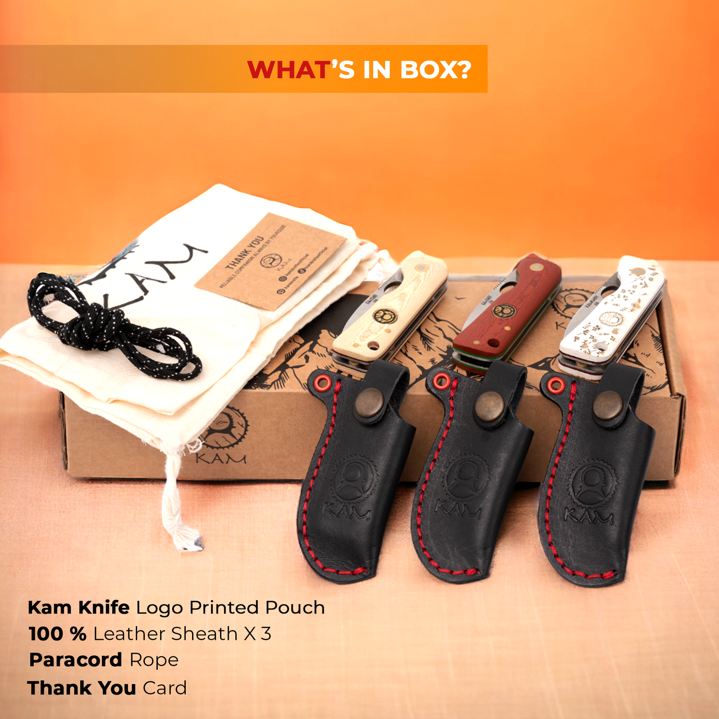 Kam Knife - J10 - Set of 3 - Pocket Knives