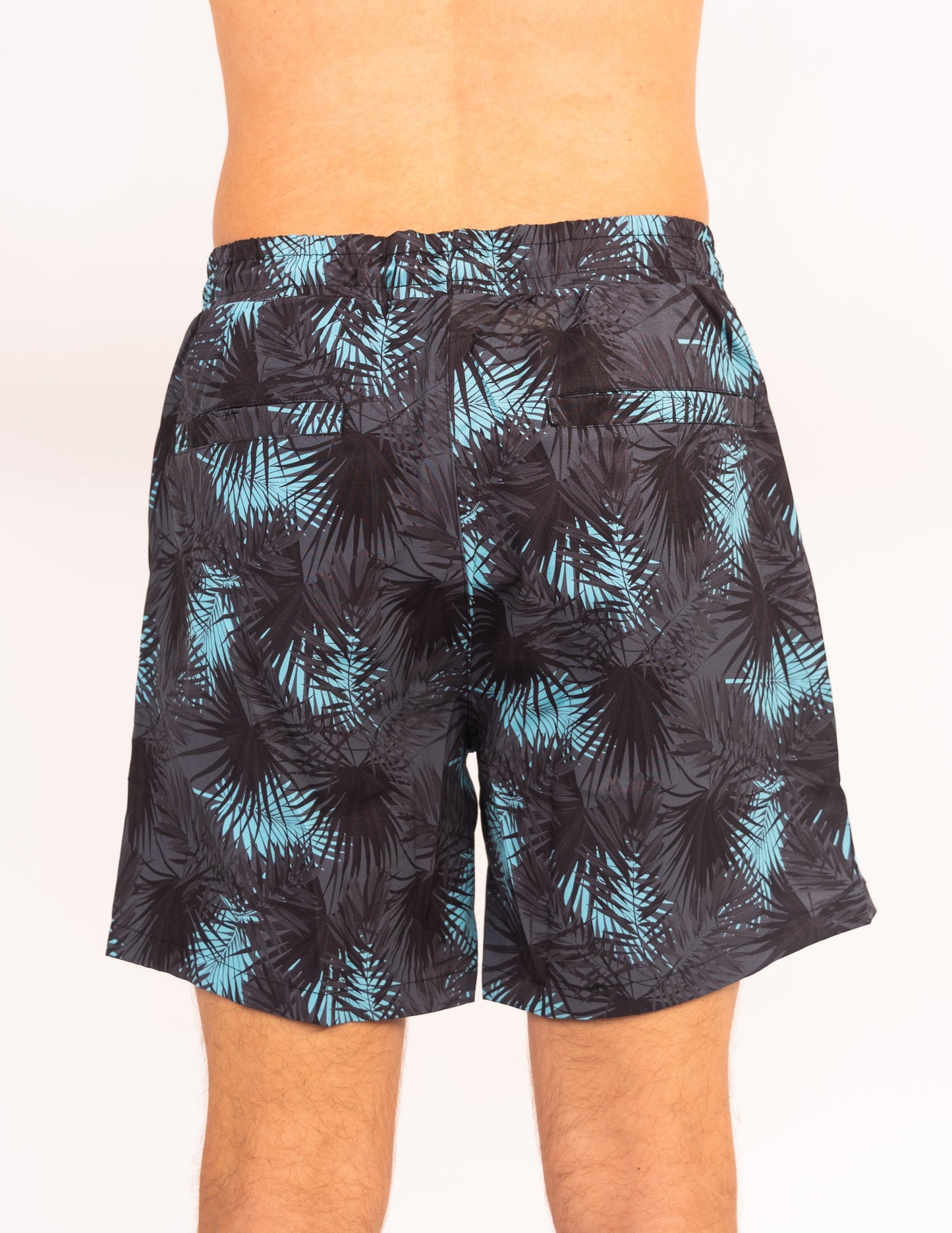 Dry Pocket Midnight Palms - Waterproof Pocket Swim Shorts - Athletic Liner