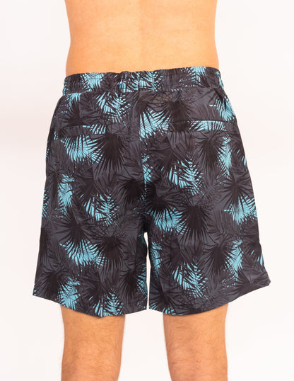 Dry Pocket Midnight Palms - Waterproof Pocket Swim Shorts - Athletic Liner