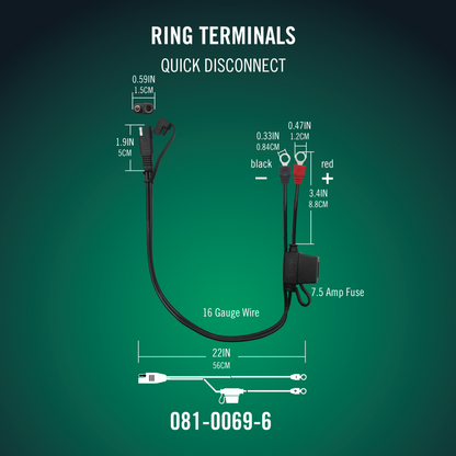 Battery Tender® Ring Terminal Harness with Quick Disconnect 25 Pack