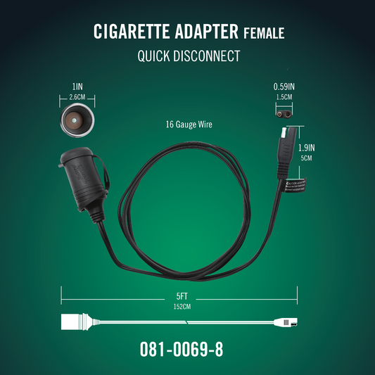 Battery Tender® Female Cigarette Adapter Accessory Cable with Quick Disconnect