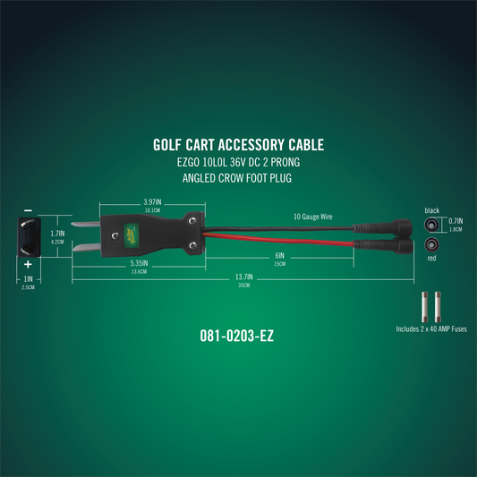 Battery Tender® PowerPlus 36V DC Plug - E-Z-GO 2-Prong Angled Crow Foot