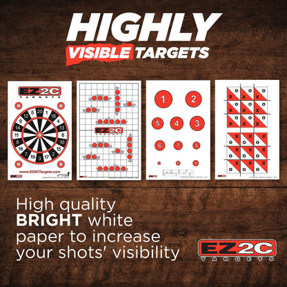 40 EZ2C Targets: Four Fun Game Styles Paper Targets 11"x17" USA MADE