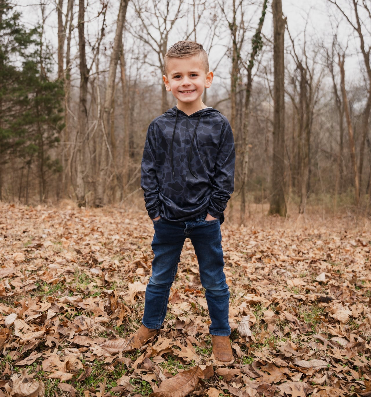 Hooked & Tagged  - Youth Old School Camo Performance Hoodies