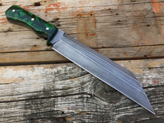 KBS Knives Custom Handmade Viking Seax with Leather Sheath