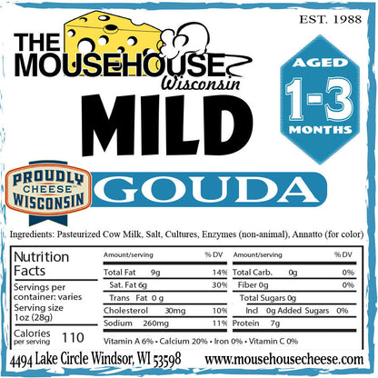 Mousehouse Cheesehaus Mild Gouda, Approx wt. 12oz