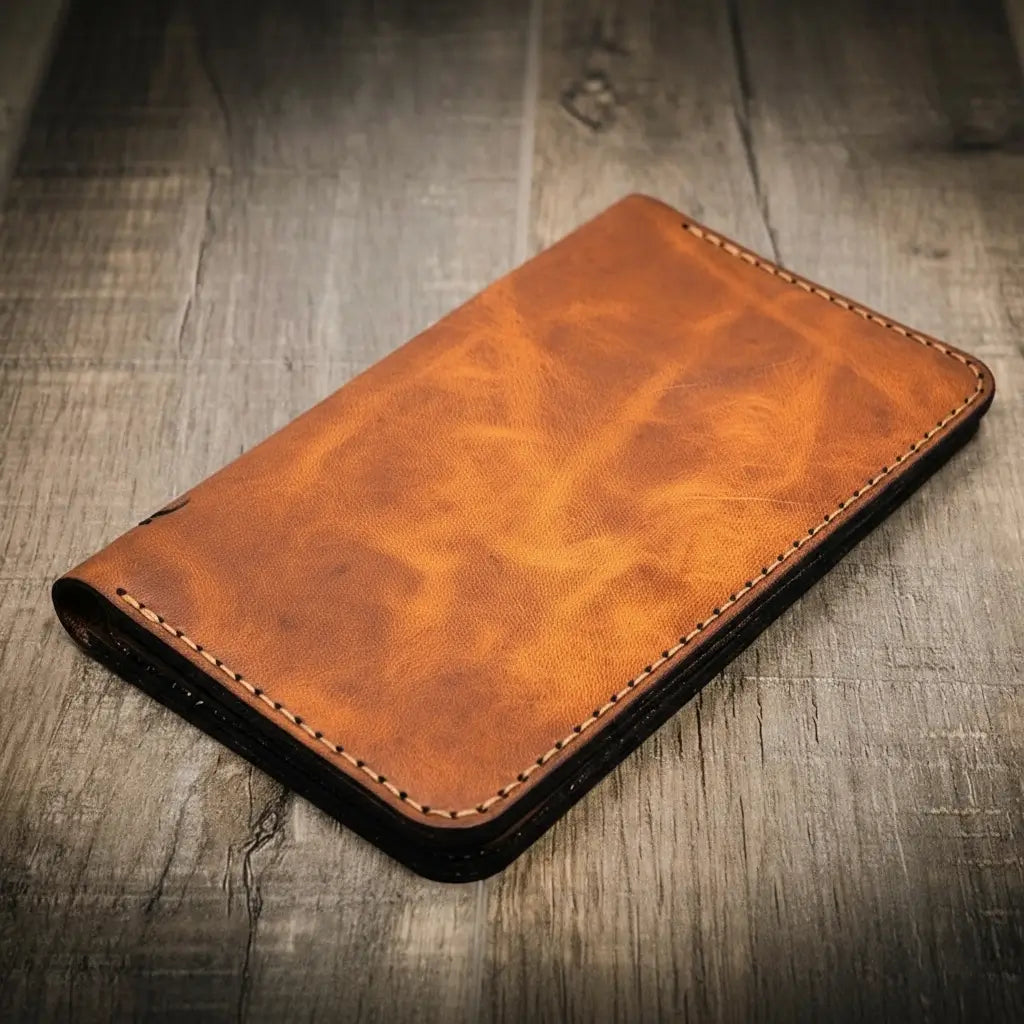 Bull Sheath Leather Badge Long Wallet