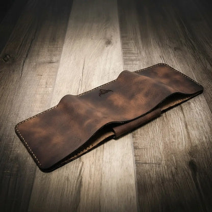 Bull Sheath Leather Badge Trifold Wallet