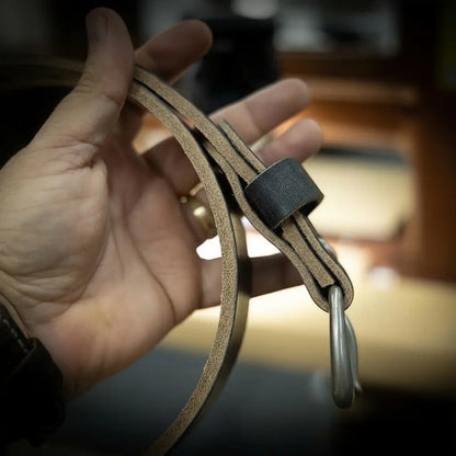 Bull Sheath Leather Men's Leather Belt - Black