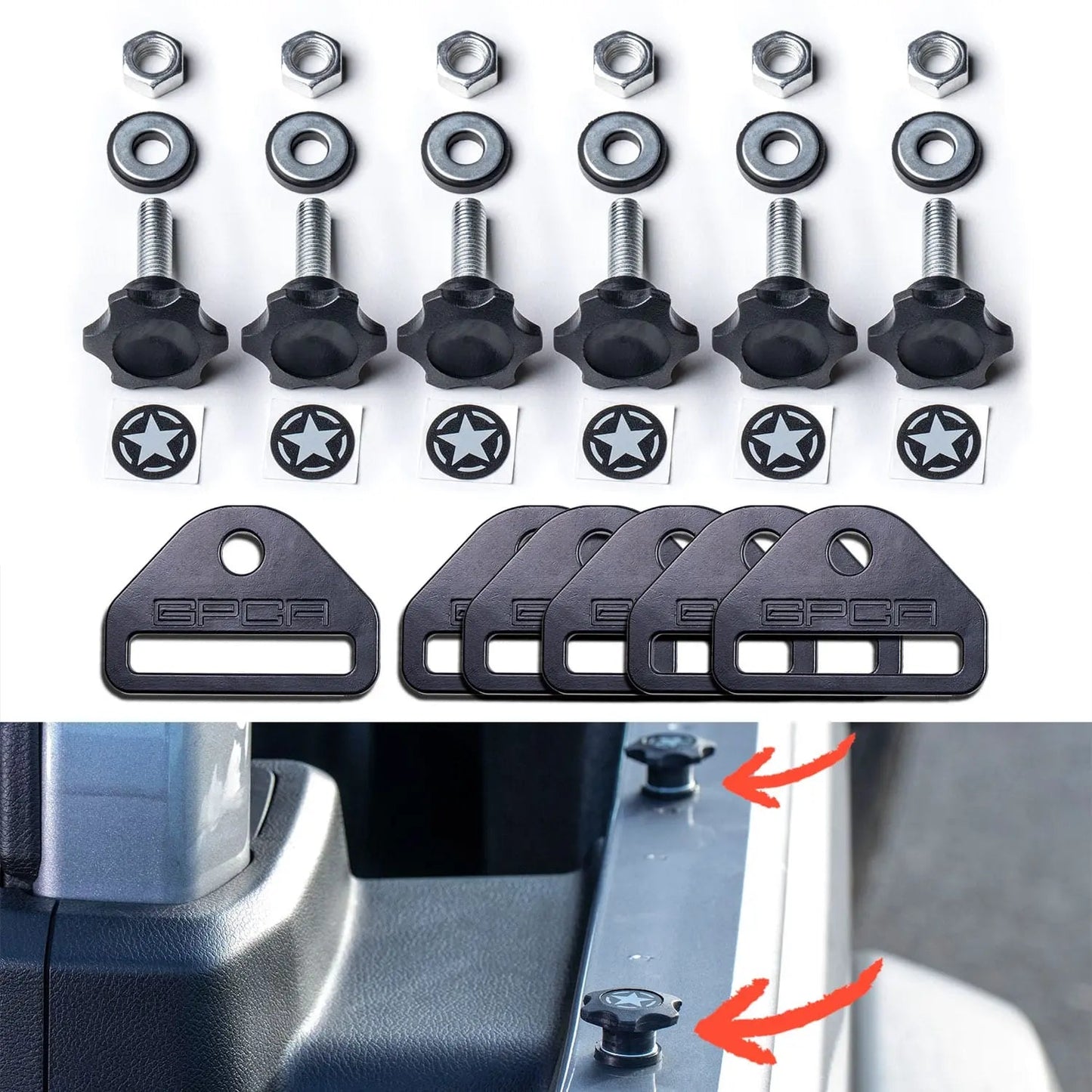 GP-Star Hardtop/ Cover Quick-release Thumbscrew Set
