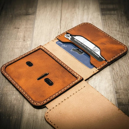 Bull Sheath Leather Minimalist Badge Wallet