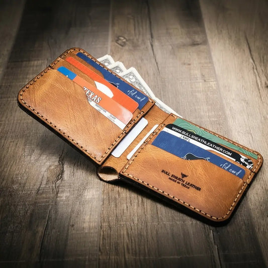 Bull Sheath Leather Big Bend Bifold Wallet