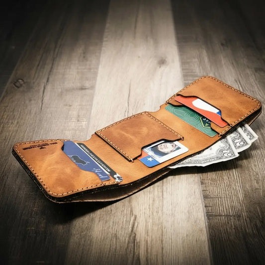 Bull Sheath Leather The Trinity Trifold Wallet