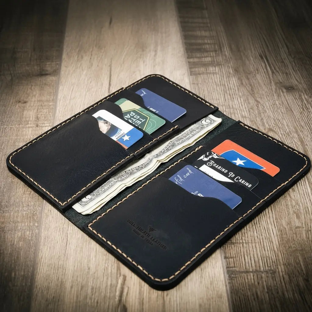Bull Sheath Leather Western Long Wallet