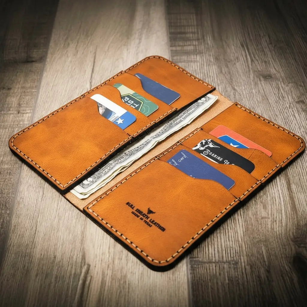 Bull Sheath Leather Western Long Wallet