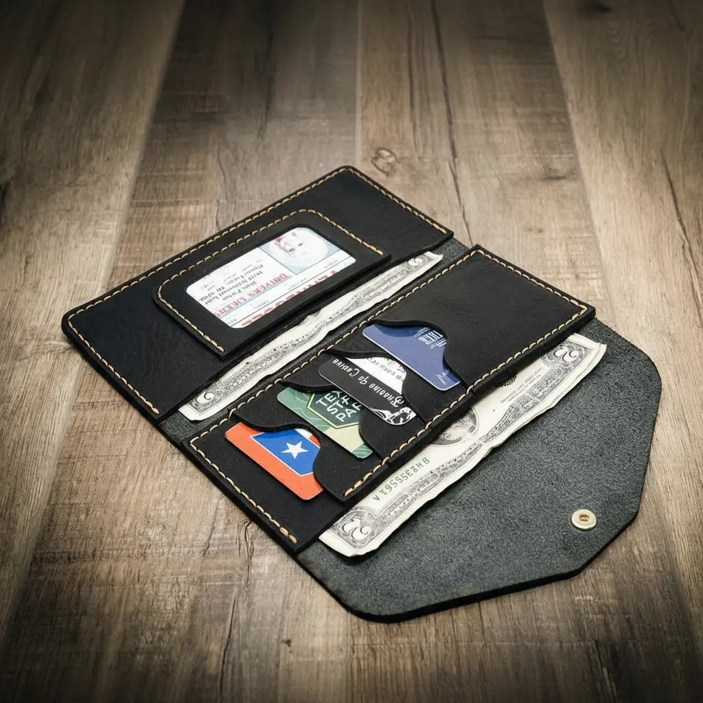 Bull Sheath Leather Sugar Land Clutch Wallet