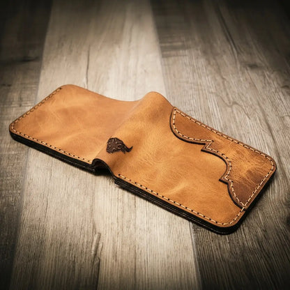 Bull Sheath Leather Western Bifold Wallet
