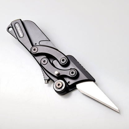 Stinger Survival Tools Olfa Evolution Edge with Leather Pouch, Folding Pocket Utility - Matte Black
