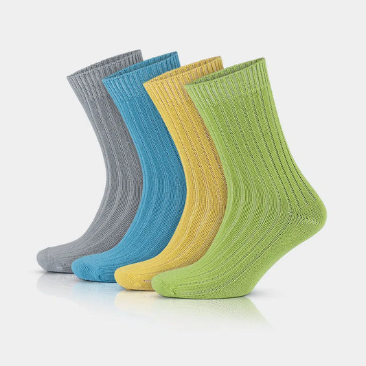 GoWith 97% Cotton Crew Dress Socks for Men and Women - Colorful