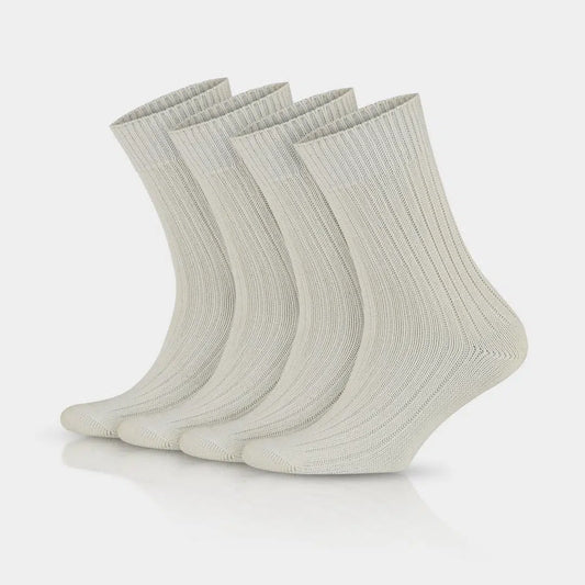 GoWith 97% Cotton Crew Dress Socks for Men and Women  - Undyed