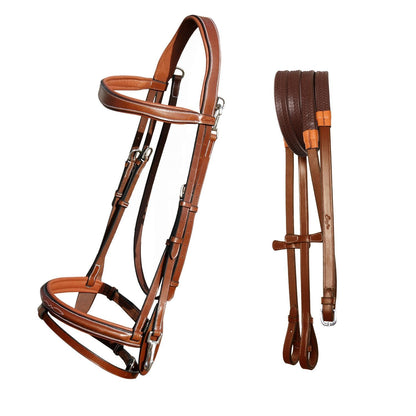 Bridles & Reins ExionPro Quick Release Snaffle Jumping Bridle with Rubber Reins