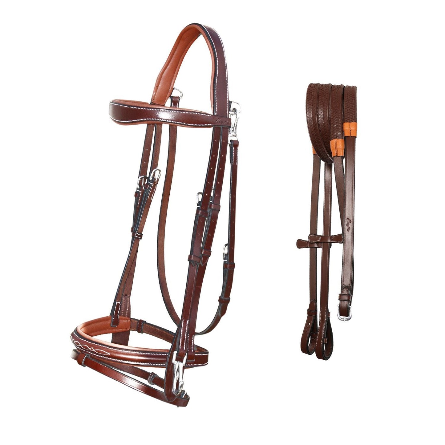 Bridles & Reins ExionPro Quick Release Snaffle Jumping Bridle with Rubber Reins