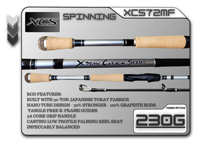 Fish Xtreme Rods XCS72MF (230g) 7'2" Medium Fast Spinning