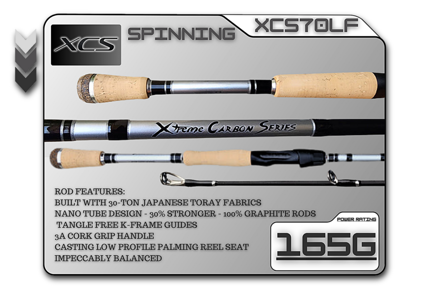 Fish Xtreme Rods XCS70LF (165g) 7'0" Light Fast Spinning