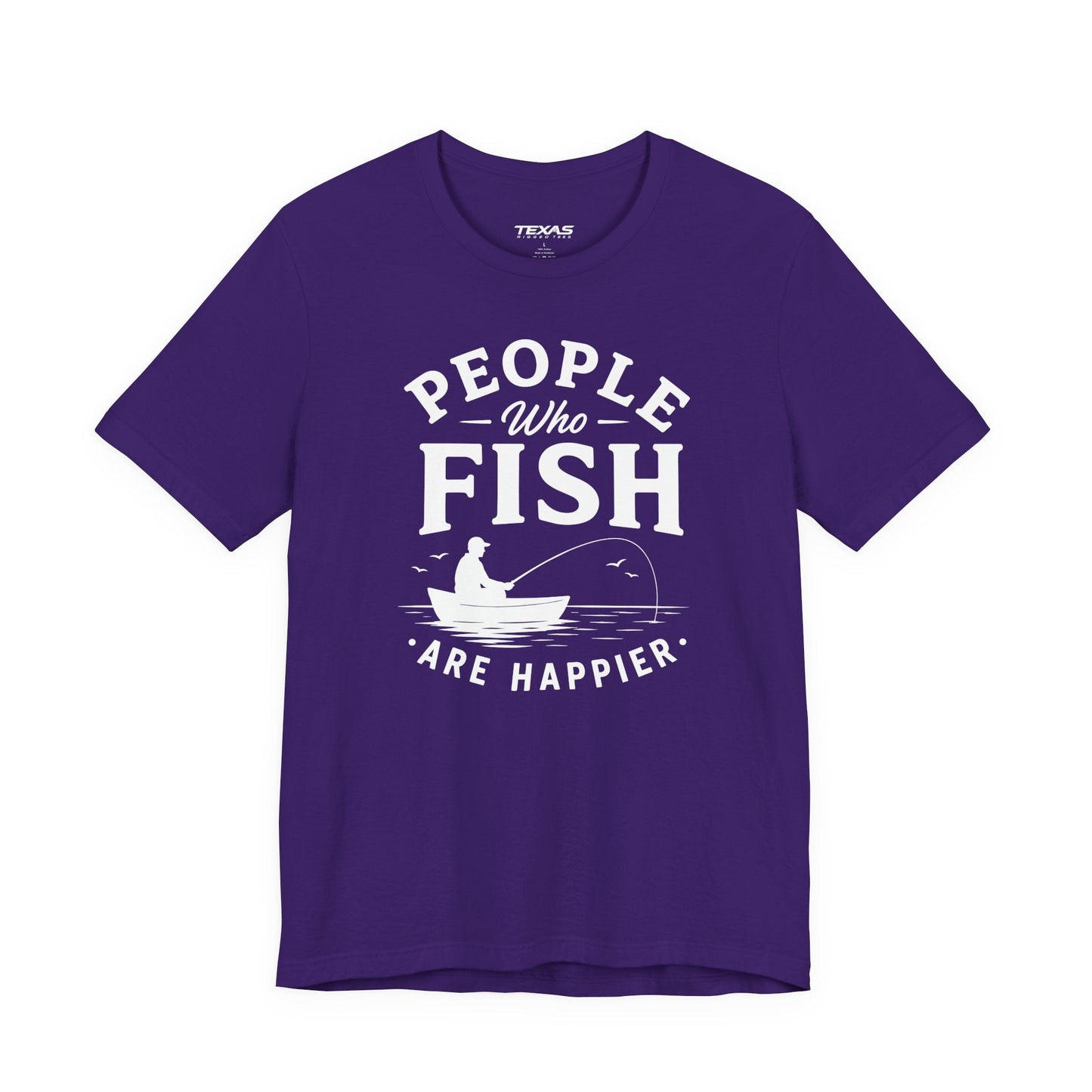 Texas Rigged Tees People Who Fish Are Happier — Unisex Cotton Tee