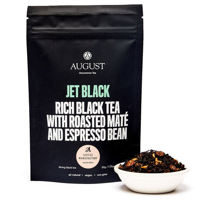 August Uncommon Tea Jet Black - Roasty Coffee Black Tea