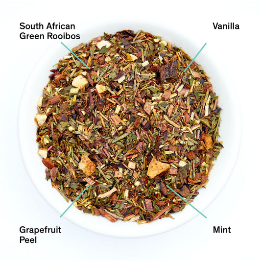 August Uncommon Tea Cocteau - Vanilla Grapefruit Mint Rooibos Tea (Caffeine Free)