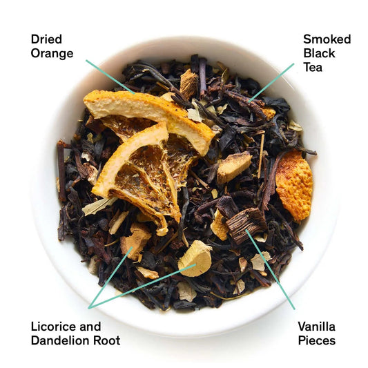August Uncommon Tea Mood Indigo - Smoky Orange Vanilla Black tea