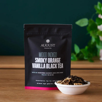 August Uncommon Tea Mood Indigo - Smoky Orange Vanilla Black tea