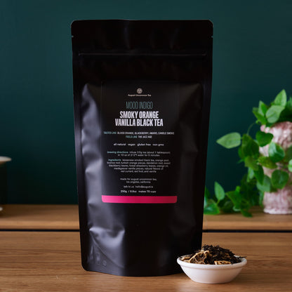 August Uncommon Tea Mood Indigo - Smoky Orange Vanilla Black tea
