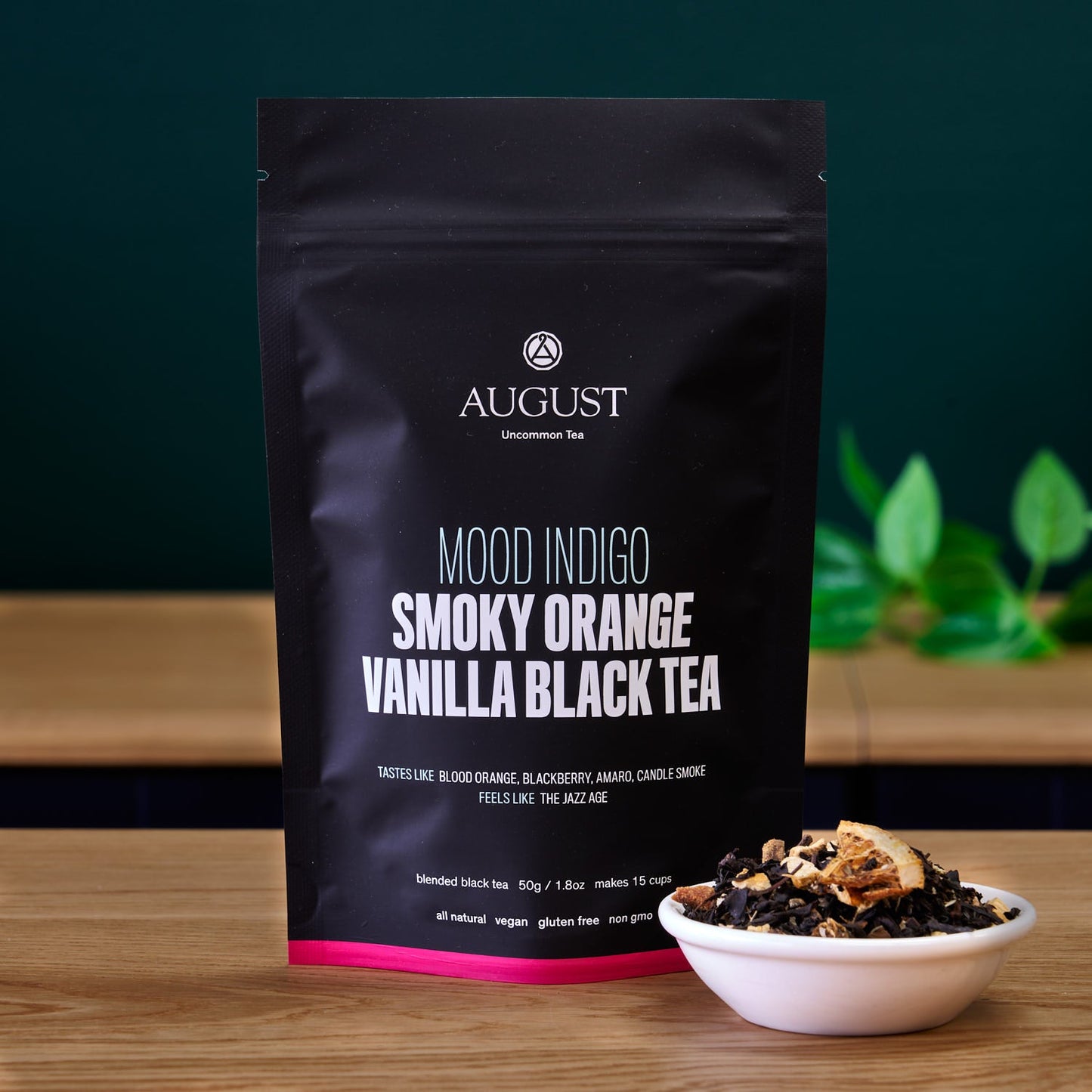 August Uncommon Tea Mood Indigo - Smoky Orange Vanilla Black tea