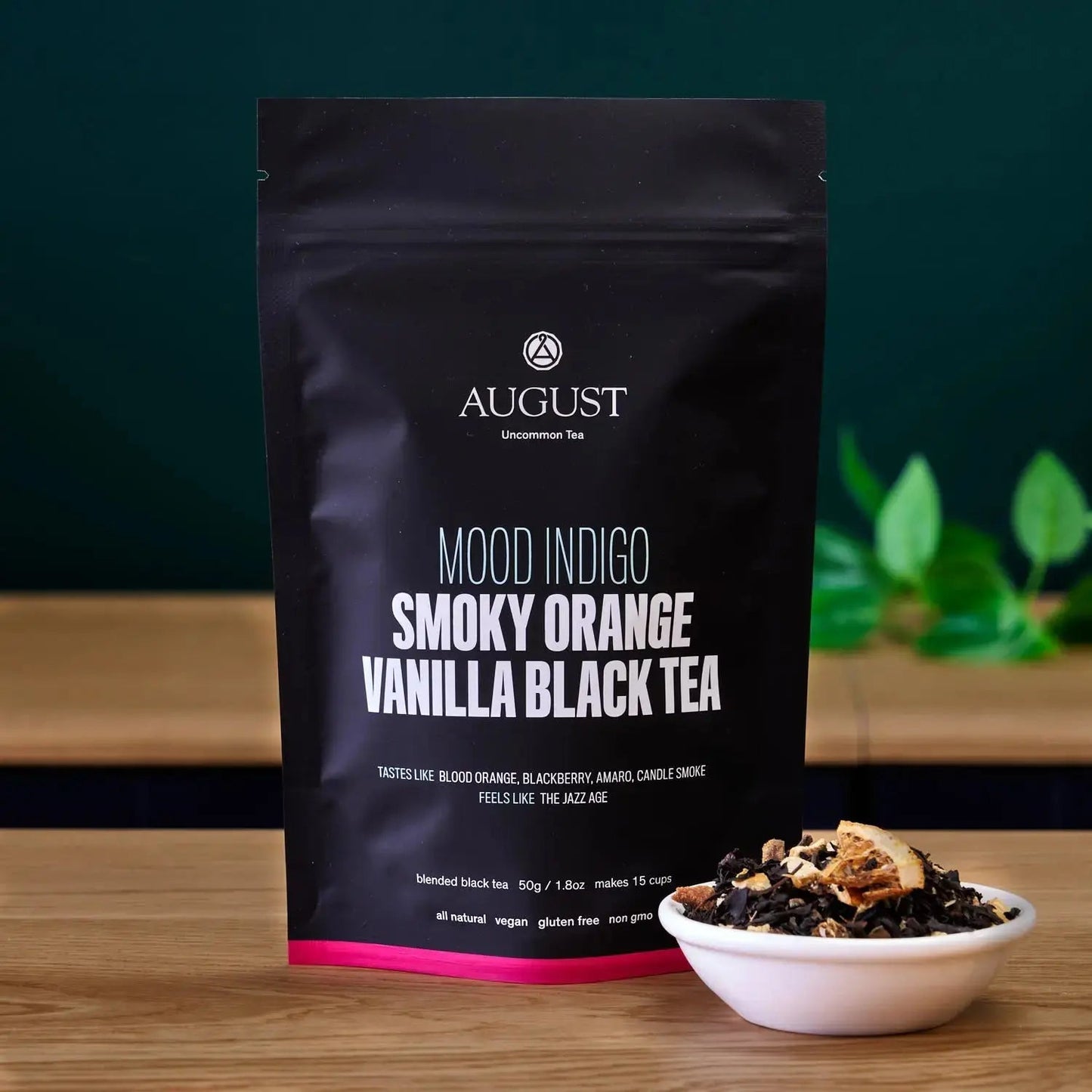 August Uncommon Tea Mood Indigo - Smoky Orange Vanilla Black tea