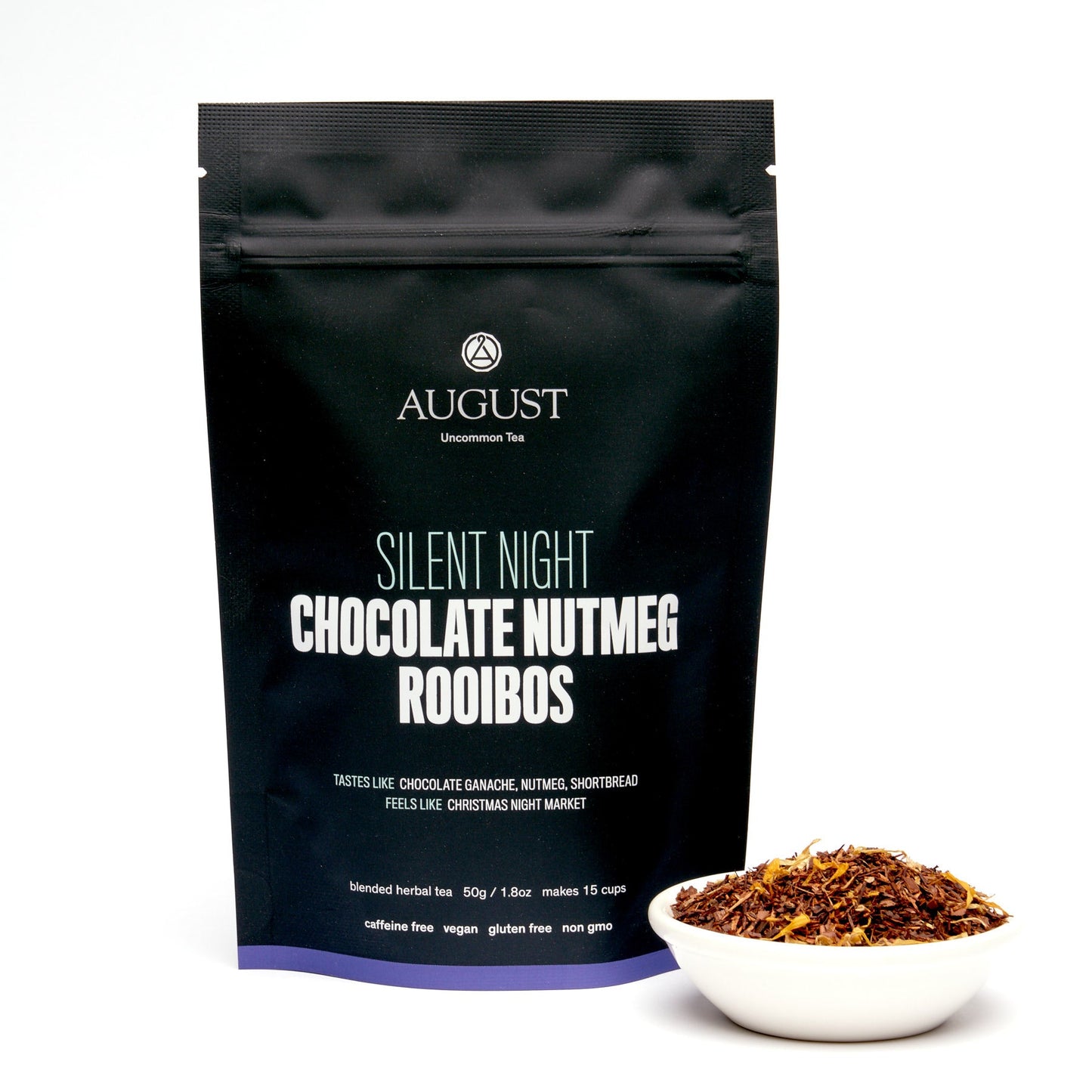 August Uncommon Tea Silent Night - Chocolate Nutmeg Rooibos (Caffeine Free)