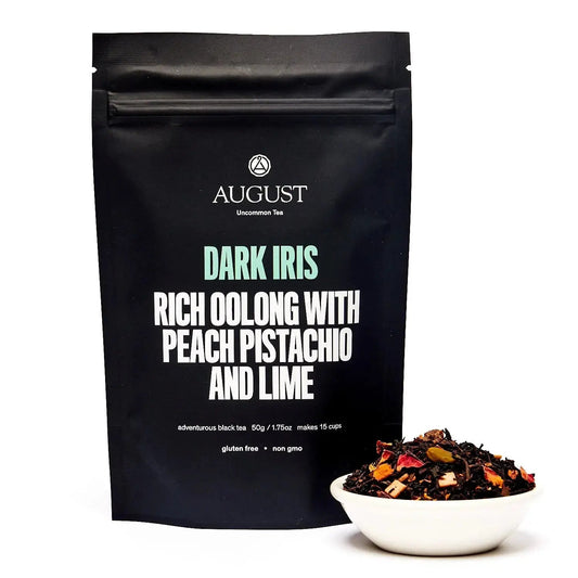 August Uncommon Tea Dark Iris - Peach Pistachio Oolong Tea