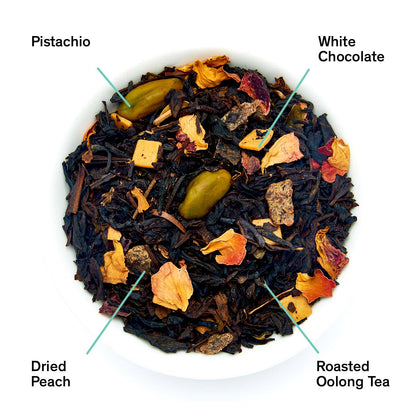 August Uncommon Tea Dark Iris - Peach Pistachio Oolong Tea