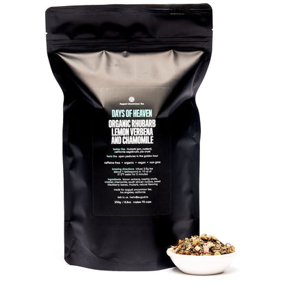 August Uncommon Tea Days of Heaven - Rhubarb Verbena Chamomile Tea (Caffeine Free)