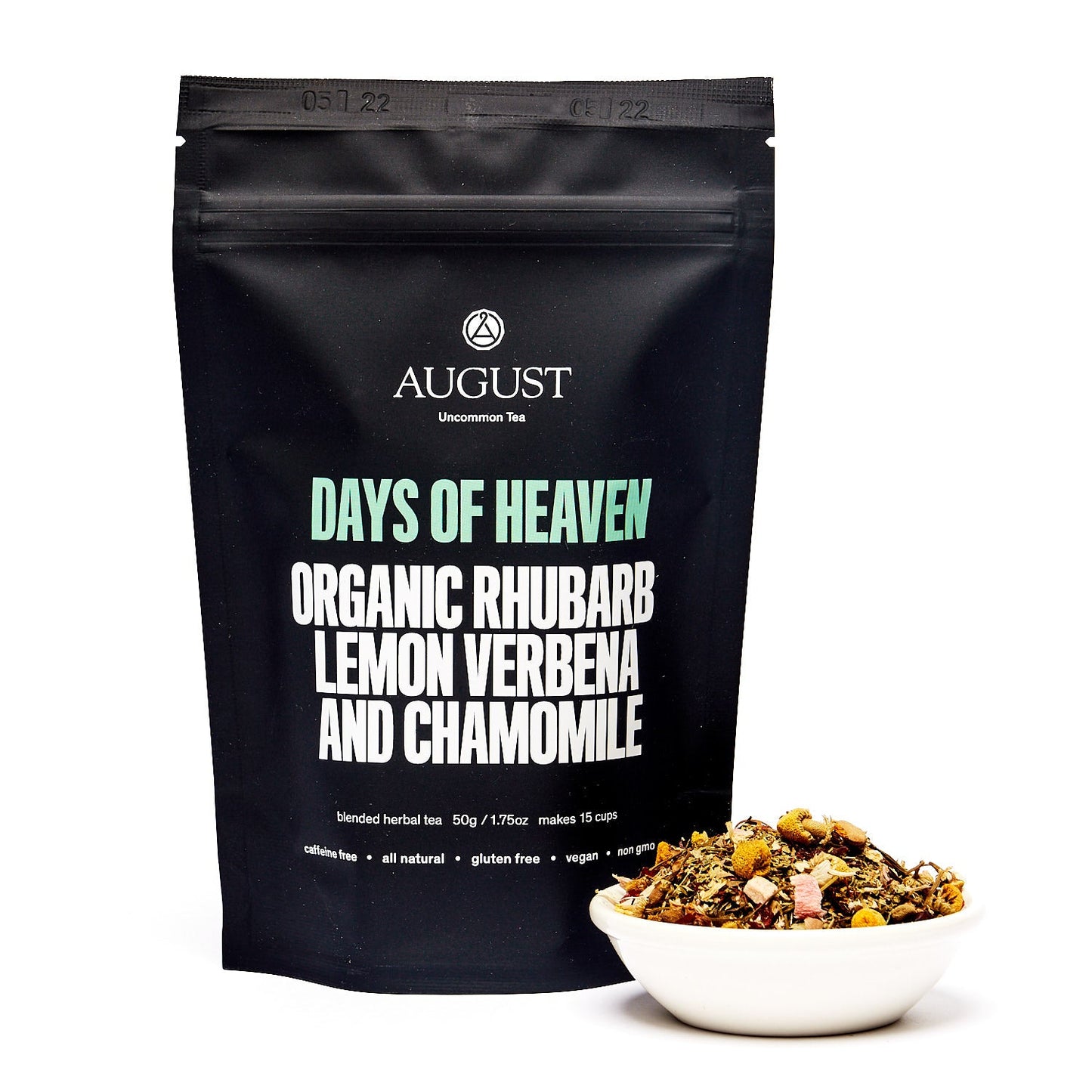 August Uncommon Tea Days of Heaven - Rhubarb Verbena Chamomile Tea (Caffeine Free)